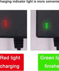 Plug And Play 24V 2A Electric Scooter Battery Charger Adapter Fast Wall Outlet Plug showing red and green charging indicator lights.