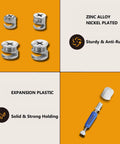 Furniture Cam Lock Set With Ninety Pieces Three In One Eccentric Wheels For Easy DIY Cabinet Repairs Compatible With IKEA Hardware showcasing zinc alloy cam locks and plastic dowels
