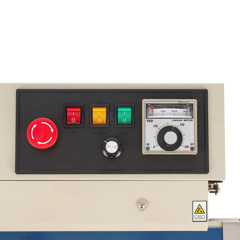Control panel of FR900 Pro Grade Continuous Band Bag Sealer With Adjustable Speed And Seal Width Temperature Control Auto Sealing