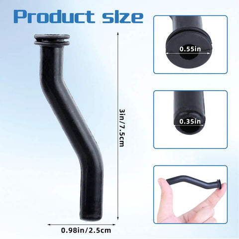 Rugged Vacuum Pump Hose 596163 Replacement 4 Pack showing 3-inch rubber hose dimensions for small gasoline engines and lawn mowers.
