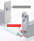 Close-up of Heavy Duty Soft Close Door Hinges With Invisible Hidden Pivot Setup And Up Down Adjust Mechanism showcasing adjustable components.