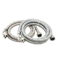 6 Foot 90 Degree Elbow Washing Machine Hose Stainless Steel Braided For Hot And Cold Water Supply Lines Universal Washer Connector
