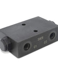 Double Pilot Operated Hydraulic Check Valve With 6 SAE Ports, 11 GPM Flow, side view showing ports C1 and C2