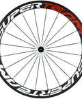 Carbon Road Wheelset 50mm Clincher 700c With White And Red Decal 3K Finish Shimano 8 9 10 11 Speed Compatible V Brake