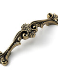 Antique Brass Traditional Cabinet Pulls Six Pack With Three Inch Hole Centers Classic Ornate Cast Handles For Drawers Dressers Nightstands