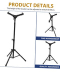 Badass Telescopic Drum Rack Storage Setup For Practice Pads Snare Brackets Collapsible Percussion Shelf Stand Black adjustable bracket height 68-99cm.