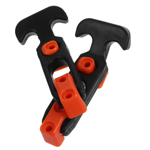 Beefy Heavy Duty Hood Latch Kit Eight Pieces For Jeep TJ T Handle Car Hood Catches Replacement Latches in black and orange