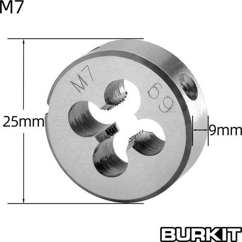 M7 X 1 Tap And Die Set For Right Hand Threads pro grade 25mm die steel straight fluted design for fast chip removal