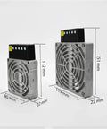 Heavy Duty Rock Solid Industrial Cast Aluminum Electric Air Heater Compact Distribution Box dimensions shown 200 Watt climate control system