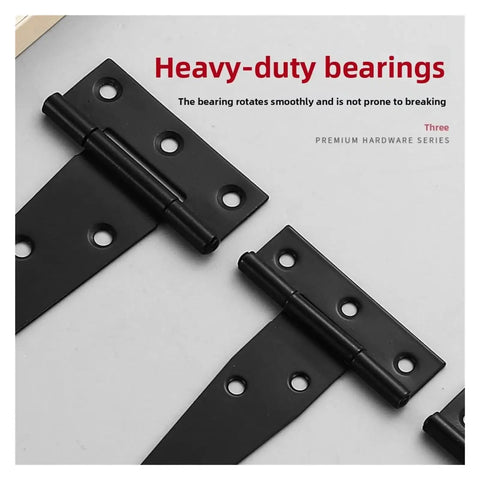 Heavy Duty 3 Inch 4 Inch 6 Inch T Shaped Door Hinges With Screws Rustproof Metal Wrought Hardware 270 Degree Opening Built To Last
