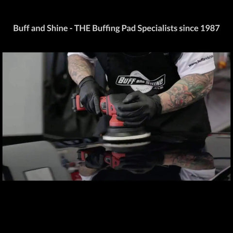 Person using 6 Inch Microfiber Buffing Pads For Car Compounding Cutting Buffing Waxing And Polishing With Dual Action Random Orbital Polishers Shorter Nap Design Makes These A Go To Choice Pack Of 6 on hood