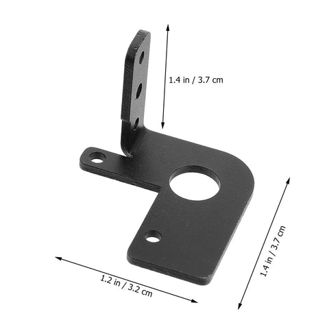 Auto Level Sensor Bracket Mount For 3D Printers Heavy Duty Iron Frame With Rust Prevention Coating Easy Plug And Play Sensor Holder For Rock Solid Accurate Leveling In Industrial Settings. Black iron bracket, 3.7 x 3.7 x 3.2 cm, front view