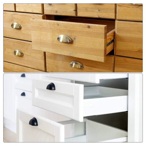 Top Shelf Vintage Bronze Cup Pulls For Kitchen Cabinets And Dressers Featuring Heavy Carbon Steel Build With Flawless 3.9 Length And 1.77 Width For A Killer 6 Pack Furniture Refresh in a modern kitchen setting.