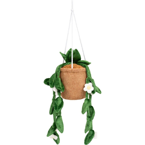 Ultrasoft 8 Inch Hanging Plush Plant With Flowers For Kids And Home Decor Cozy Vibe Eco Friendly Recycled Materials Cute White Blooming Hanging Plant Toy For Bedrooms And Nurseries Ideal Gift For Ages 3 Plus