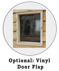 Optional vinyl door flap for Chillin In Style With Your Favorite Feline Pal This Elevated Cedar Cat House.