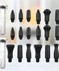 Premium Two Piece Auto Body Dent Repair Kit With Slick Dent Remover Pen And Drop In Heads for easy dent pulling in silver and black.