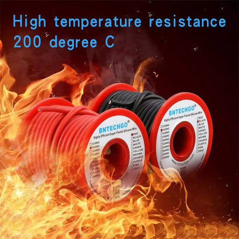 14 Gauge Silicone Wire Spool Red And Black 25ft Flexible 14 AWG Stranded Tinned Copper Wire Ultra Flex Low Impedance High Strand Count