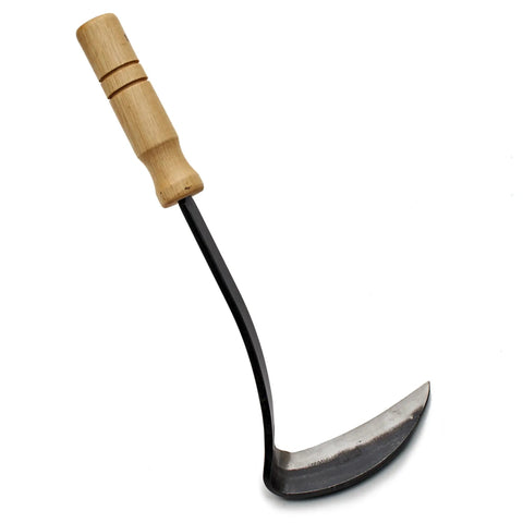 Nejiri Kama Weeding Sickle Tool with Razor Sharp 4 Inch Drop Forged Blade, ergonomic handle, 7 inch overall length