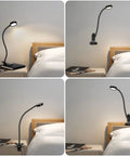 Clip On Reading Light Desk Lamp With Strong Clamp For Kids And Adults Eye Protection Night Light Flexible Gooseneck in bedroom setting