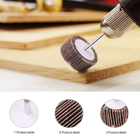10Pcs Polishing Wheels For Rotary Tools With Brown Corundum Abrasive And Cloth Substrate used on wood for smoothing edges