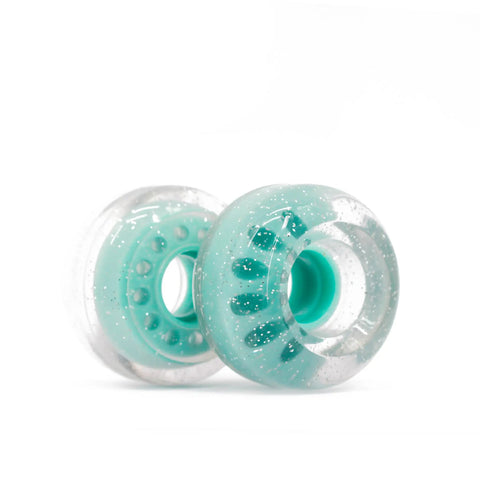 Outdoor Roller Skate Wheels 38mm By 62mm 80A Turquoise 4 Pack Durable Urethane For Park Ramps Street Bowls And Outdoor Skating