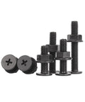 Black 304 Stainless Steel M6 Cross Head Screws With 12mm Flat Head And Flange Nuts Kit, 30 Sets, Heavy Duty All In One Pack