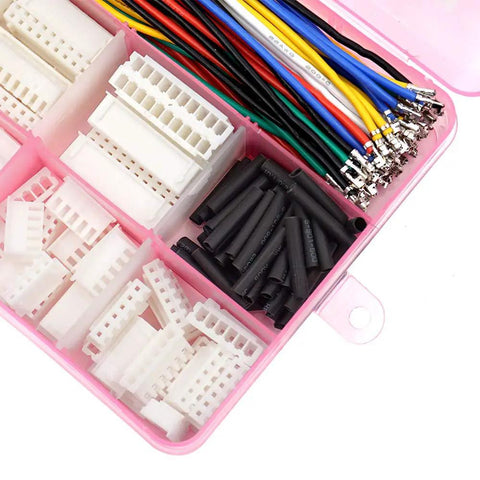 2.54mm JST Connector Kit With Pre Crimped Wires, 2 3 4 5 6 7 8 9 10 Pin Housing, 90Pcs, Heat Shrink Tubing, Tweezers