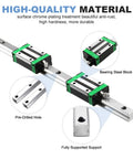 HGR20 Linear Guide Rail Kit 1200mm With 4 HGH20CA Bearing Blocks For CNC Machines And 3D Printers Rock Solid Anti Rust High Precision Sliding Rails For Smooth Automated Printing, chrome rail with bearing block