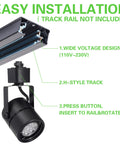 12 Pack LED Track Light Heads 7W H Type Dimmable Ceiling Spotlight Easy Installation Diagram 4000K Neutral White