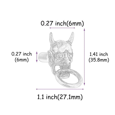 Dope License Plate Screws For Motorcycles 2 Pack Anti Theft Bolts Frame Fasteners With Copper Finish dimensions illustration