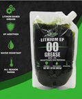 Pro Grade Lithium EP00 Grease For Centralized Lubrication Systems And Gear Boxes 32 Oz EZ Squeeze Pouch with label details.