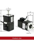 NEMA17 stepper motors with brake, two units, 12V, 4-lead, 52 N·cm torque, 48 mm body, front and side views