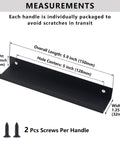 Measurements of 30 Pack Matte Black Concealed Tab Cabinet Pulls For Kitchen Cabinets And Drawers 5.9 Inch Length Hidden Finger Pulls