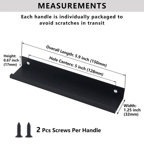 Super Sleek Matte Black Finger Edge Pulls Ten Pack Heavy Duty Cabinet Handles With Smooth Glide Modern Fit For Drawers Dressers Wardrobes Closets Total Kitchen Makeover