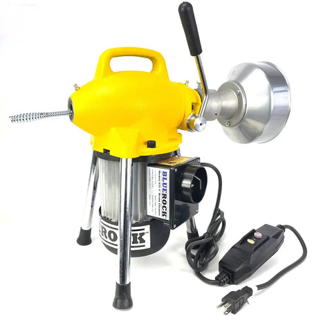 Badass Sectional Drain Cleaner Half Horsepower Motor Knocks Out Stubborn Clogs Fast On Three Quarter Up To Four Inch Pipe Loaded With 120 Ft Plus Five Eight Cable And Full Cutter Kit For Zero Sweat Repairs Anytime.
