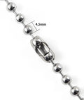 Close-up of a 197 Inch Beaded Ball Pull Chain Extension For Roller Shades, 4.5mm stainless steel bead chain with connector