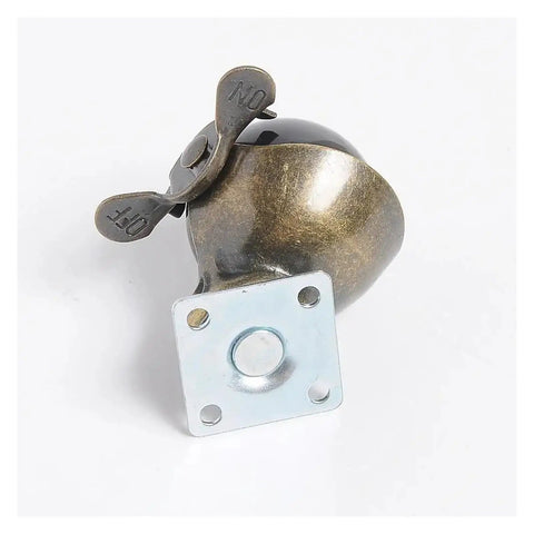Close-up of 4 Piece 1.5 Inch Flat Wheel Caster With Brakes for Furniture swivel ball wheel in industrial grade metal