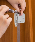 Installing 10 Pack Half Overlay Spring Cabinet Hinges, 1.2mm White Nickel Metal Door Hardware on a wooden door