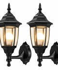 Outdoor Wall Lanterns With Bulbs Built To Last Weatherproof And Anti Corrosion Matte Black Plastic Porch Sconces 2 Pack