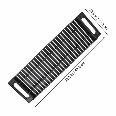2 Pack Anti Static PCB Tray Racks With 25 Slots ESD Safe Bar Brackets Straight Type Turnover Shelves, top view with dimensions