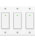 Smart 3 Gang WiFi Light Switch With 2.4GHz WiFi, No Hub Needed, Voice Control For Alexa And Google Home, White Push Button