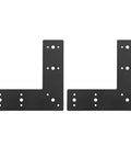 Heavy Duty L Shaped Flat Bracket Mending Plate Black Powder Coated Steel For Furniture Repair Indoors Outdoors 3mm Thick Two Pack