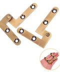 Heavy Duty Brass Invisible Door Pivot Hinges Set Two Pack With Concealed Self Closing Rotating Hardware in hand size comparison
