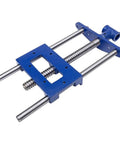 9 Inch Front Woodworking Vise With Guide Bars, Heavy Duty Cast Iron Body And Steel Main Screw, Blue Finish for Home Shop Projects