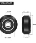 10 Pack POM Roller Wheels For 3D Printer Gantry And V Slot Tracks Dope High Speed Pulley Wheels With 625-2RS Double Shield Bearings Low Noise Durable Black CNC Upgrade, 24mm wheel