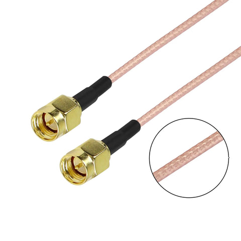 SMA Pigtail Cable Bare Wire Open End Coaxial RG316 For RF Test And Antenna Extension, PCB Welding Ready, 0.8M Each, 2 Pack, SMA Male Connectors, Two Piece Set