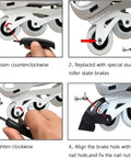 Installation steps for 2 Pack Roller Skate Stoppers Brakes for Inline Skates with 6mm Axles and 0.98 Inch Base