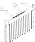 Diagram of Beefy Garage Door Torsion Springs Set 0.250 x 2 In x 28 In with non-slip winding bars and spare bearing, DIY kit.