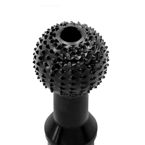 Close-up of a sphere rotary burr from 3 Pc DIY Wood Carving And Deburring Burr Set With Case For Angle Grinders 4 1/2 And 5 Inch