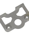 Heavy Duty Quarter Turn Fastener Kit With Weld On Steel Spring Plates And Pop Rivets. Close-up of a steel spring plate part.